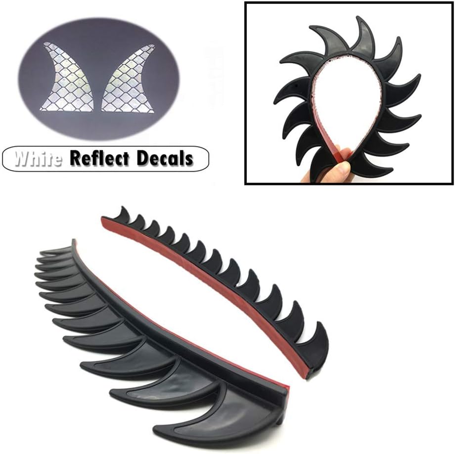 New Sawblade Rubber Helmet Mowahk Strip Spikes Black with White Helmet Decals(Helmet not Included)