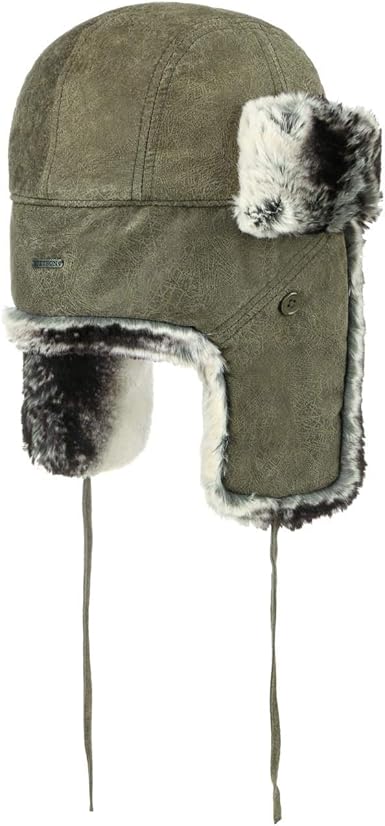Futter Kinnband Herbst-Winter mit Ohrenklappen Stetson Dakano Pigskin Fliegerm/&uuml;tze Pilotenm/&uuml;tze Chapka Ushanka Aviator-M/&uuml;tze Lederm/&uuml;tze Herren//Damen