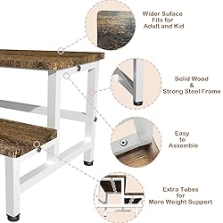 Tigerden Wooden 2 Step Stool for Toddlers Kids and