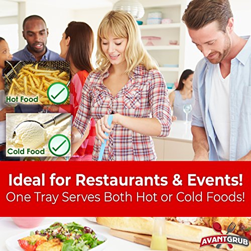 image for Avant Grub Heavy Duty, Grease Resistant 3 Lb Paper Food Tray and Deli 