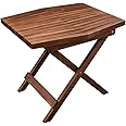Melino Wooden Folding Table - Original Acacia Wooden Small Foldable End Coffee Tables - FSC Certified Solid Wood Patio Side Table - Weather Resistant & Fully Assembled - Indoor and Outdoor Furniture