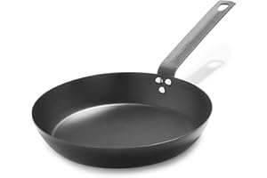 Merten & Storck Pre-Seasoned Carbon Steel Induction 10" Frying Pan Skillet, Oven Safe, Black