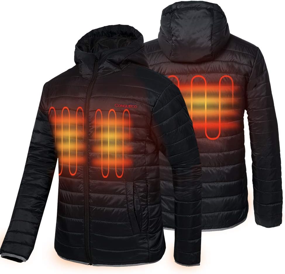 Men's Heated Jacket Electric Body Warmer Jacket For Waterproof And Windproof With Battery Pack In Winter
