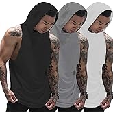 Muscle Killer 1 or 3 Pack Men's Workout Hooded Tank Tops Bodybuilding Muscle Cut Off T Shirt Sleeveless Gym Hoodies