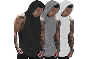Muscle Killer 3 Pack Men's Workout Hooded Tank Tops Bodybuilding Muscle Cut Off T Shirt Sleeveless Gym Hoodies