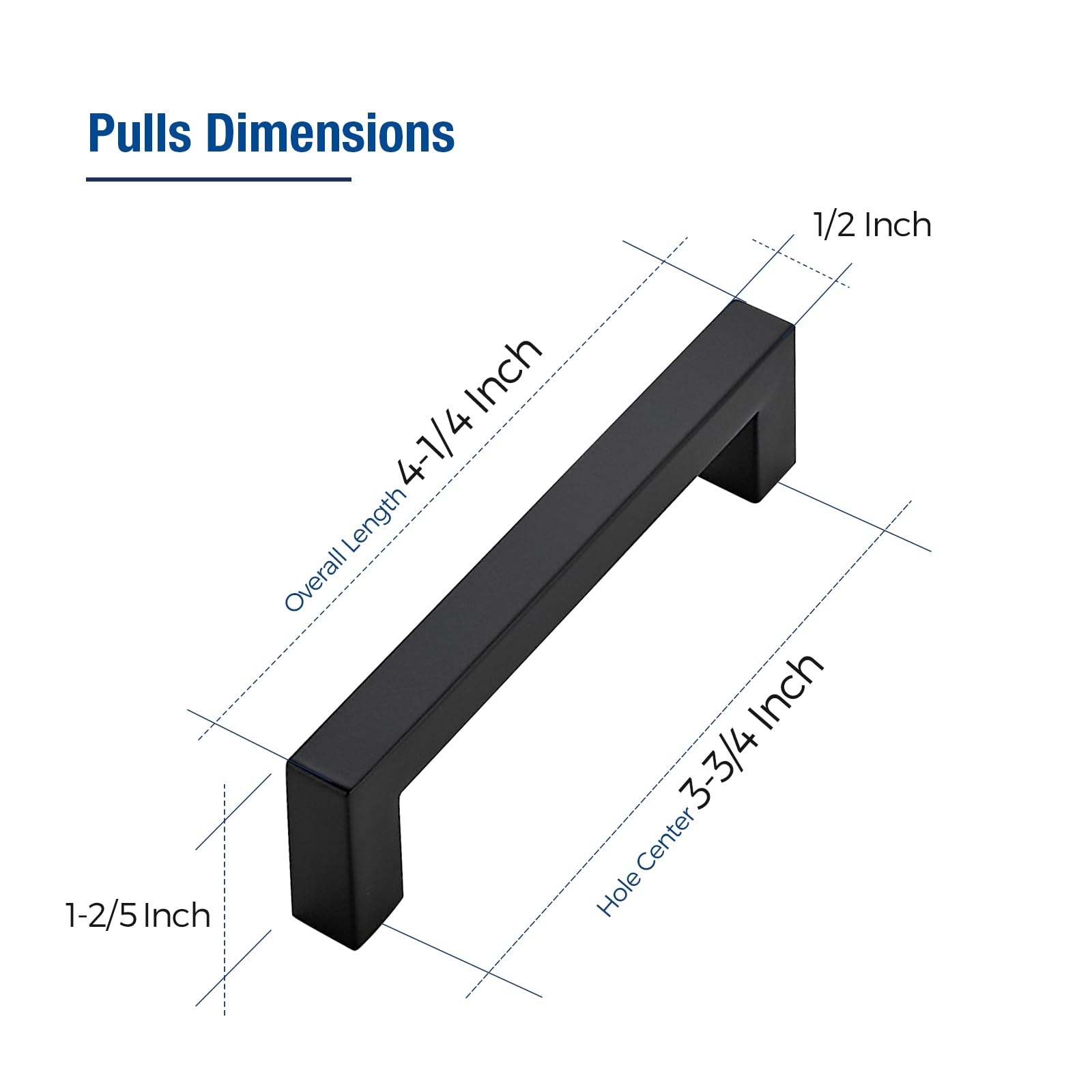JOY DECOR 4 Pack Cabinet Handles, Black Cabinet
