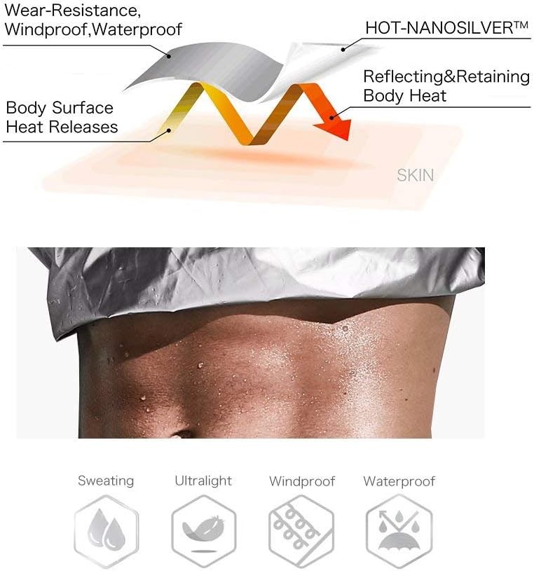 HOTSUIT Sauna Suit Men Anti Rip Boxing Sweat Suits Exercise Workout Jacket : Sports & Outdoors