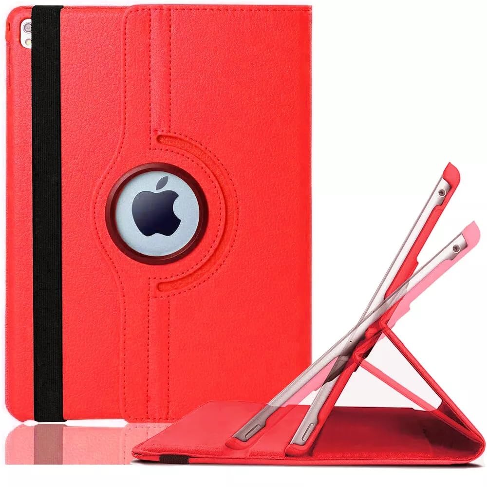 World Biz 360 Rotation Case for iPad Pro 12.9" (2015-2017) (1st / 2nd Generation) Shockproof PU Leather Book Style Flip Folio 360° Rotating Protection Cover With Folding Stand Function (Red) — image 1
