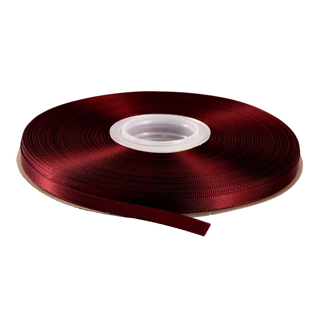 ITIsparkle 6mm Width (1/4") Double Faced Satin Ribbon 45 Meters (Full Reel) Crafts Gift Wrap Floristry - Burgundy 277# Ribbon — image 1