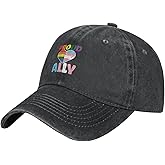 Pride Month LGBTQ Gay Pride Ally Pattern Baseball Cap,Denim Sun Hat, Dad Cap Trucker Hat for Outdoor Sports Black