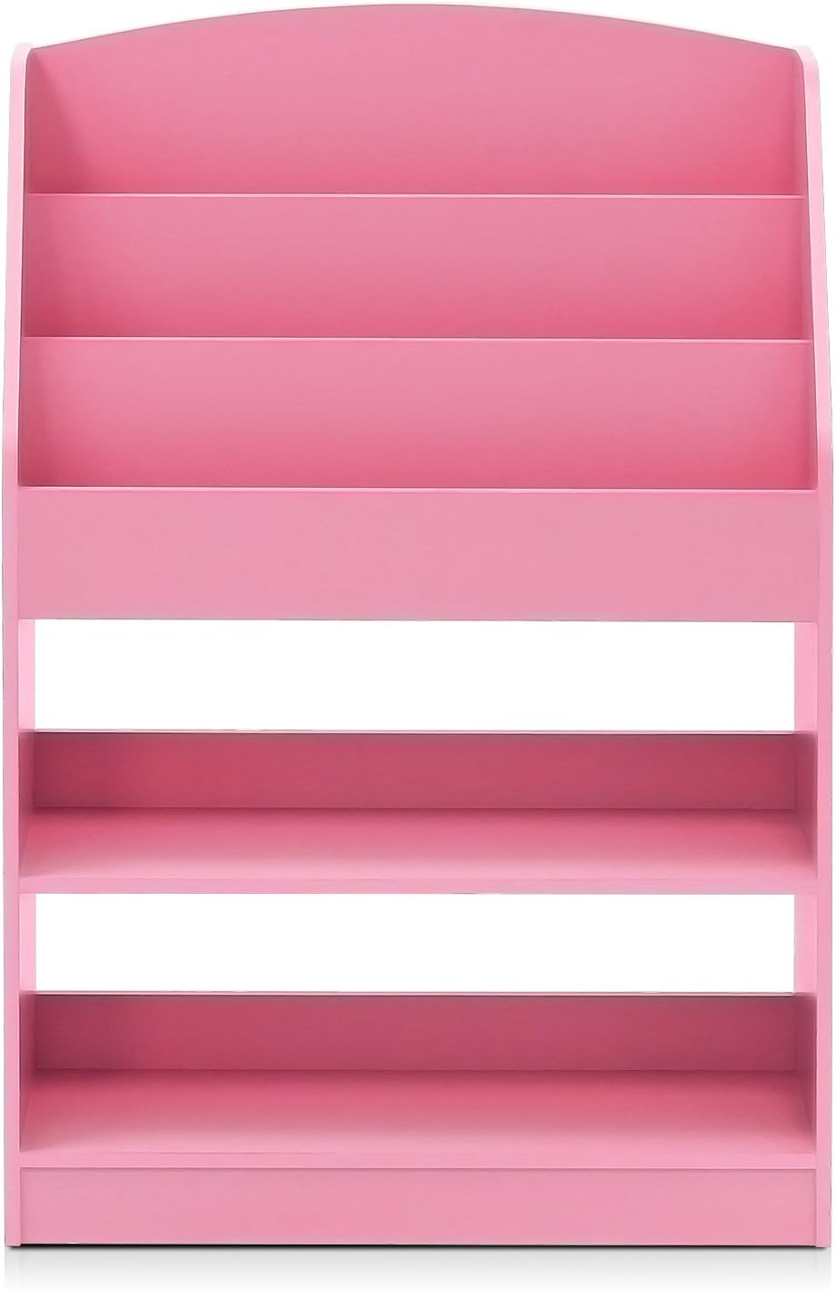 Furinno Lova Magazine/Bookshelf with Storage, Pink, 2-Tier with Magazine shelf - Image 4