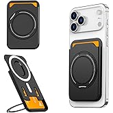 SQMCase Designed for MagSafe Wallet Magnetic Card Holder with Kickstand Compatible with MagSafe Phones and Cases, Phone Wallet for iPhone 17/16/15/14/13/12/ Pro/Max/Plus(Black)