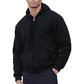 Wuantrexx Sherpa Lined Hoodies for Men Heavyweight Fleece Sweats Thick Warm Full Zip Up Jacket Big and Tall