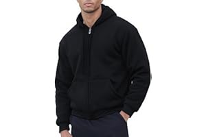 Wuantrexx Sherpa Lined Hoodies for Men Heavyweight Fleece Sweats Thick Warm Full Zip Up Jacket Big and Tall