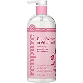 Renpure Rose Water Conditioner, 710ml, Plant Based Beauty, Soothes Scalp, Hydrates Hair, Nourishes, Free of Chemicals, For Women