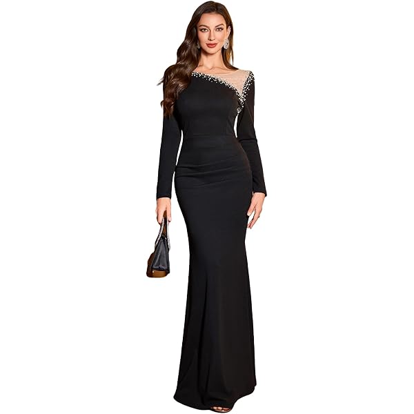 black bodycon dress long sleeve amazon Amazon.com: BEAGIMEG Women's Ruched Long Sleeve Elegant Bodycon Basic Casual Midi Dress Black : Clothing, Shoes & Jewelry