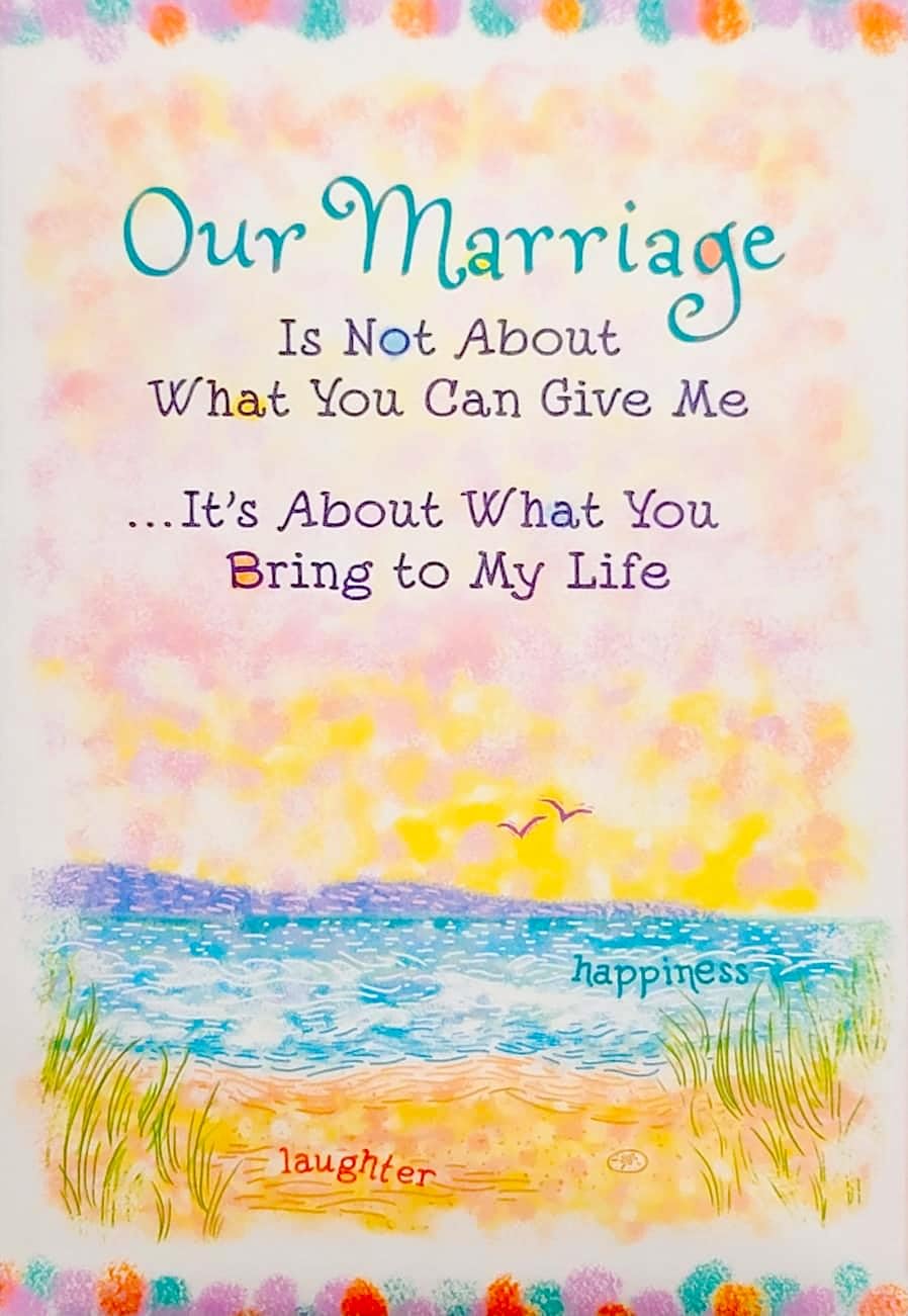 Blue Mountain Arts Our Marriage, Husband Wife Anniversary Heartfelt Sentimental Verses 3-fold Keepsake Greeting Card (Spouse)