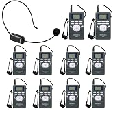Retekess TR503 Church Translation System, FM Listening Device(1 TX 10 RX) | for Training, Museum, School, Church,Assistive Listening System, Supports Radio Station Storage, Lock button ,PR13 Receiver
