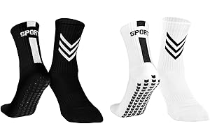 Barrlves 2/4 Pairs Kids Youth Soccer Socks Grip Non Slip Football Baseball Soccer Socks for Boys Girls 6-12 Years Old