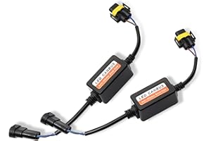 leediga Pack-2 Car H11/H8/H9 LED Bulb Decoder, Lighting System Anti-flicker Harness Adapter, Warning Error Fault Decoder to Fix Bulb On and Off Problem, Universal for Cars Radio Audio Filter (Black)