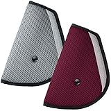 Kids Seatbelt Adjuster Set of 2, maxin Child Seat Belt Safter Covers - ( Red and Grey )