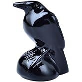 WUYOUSHI Natural Obsidian Crystal Raven Statue 2