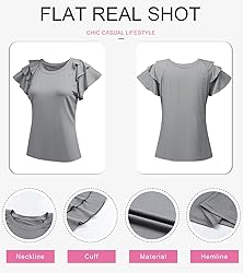 SHEWIN Womens Summer Tops 2025 Ruffle Short Sleeve