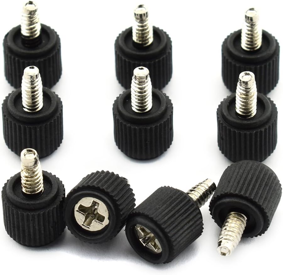 DZS Elec 10pcs 632 Black Thumb Screws Nickle Plated