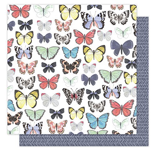 American Crafts 1 Canoe 2 Hazelwood Patterned Flock 25 Pack of 12 x 12 Inch Paper, 25 Piece