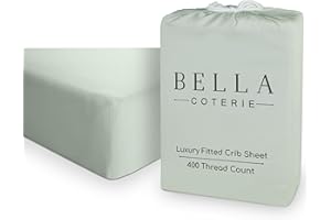 BC BELLA COTERIE Bella Coterie Luxury Bamboo Crib Sheet | Organically Grown | Ultra Soft | Cooling for Better Sleep | Deep Pocket Fitted Sheet for Crib & Toddler Mattress | Viscose Made from Bamboo [Sea Glass]