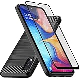 Samsung Galaxy A10E Case,Muokctm with Tempered Glass Screen Protector, Slim Soft TPU Protective Rubber Bumper Case Cover for 