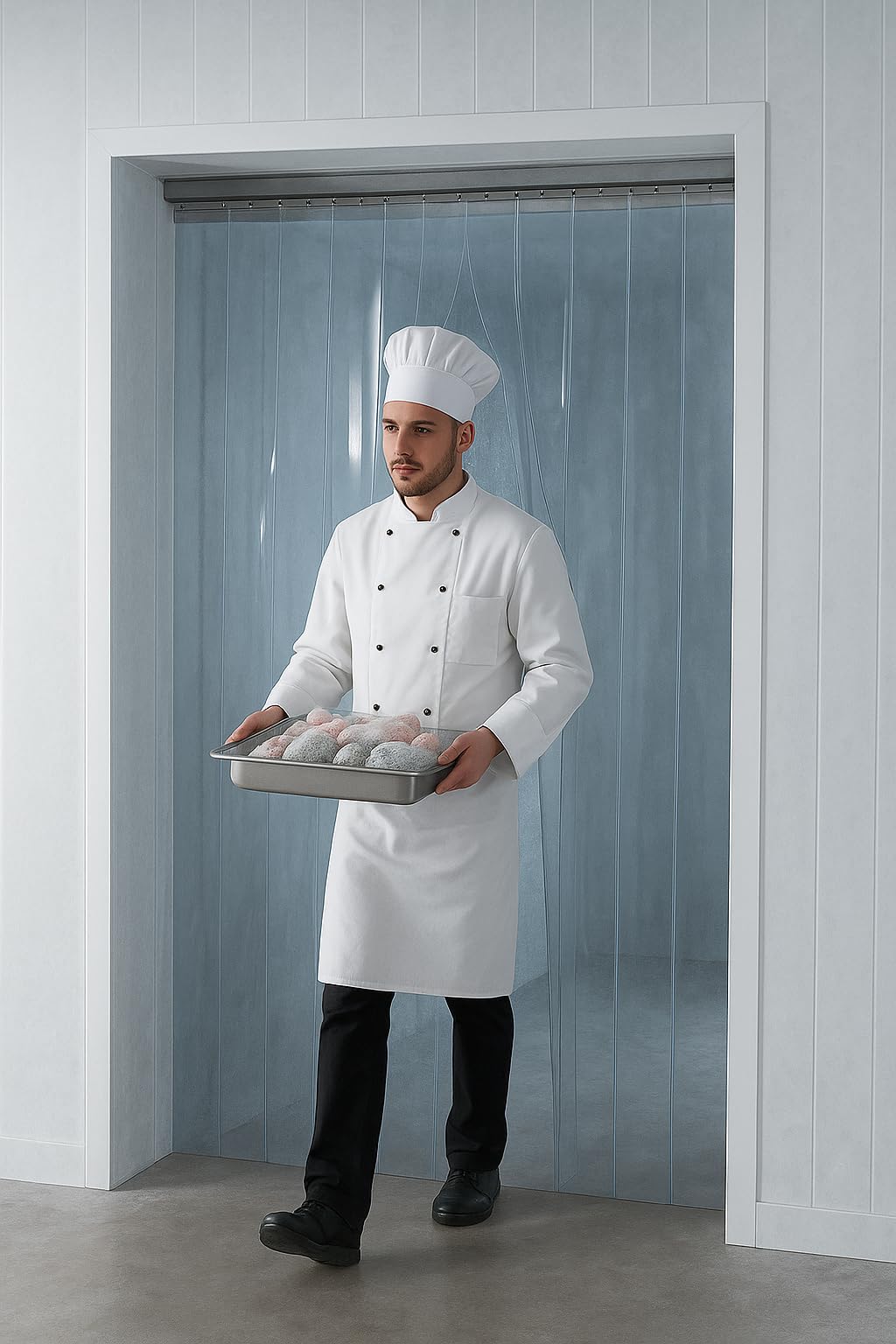 Super Polar PVC Strip Curtain Kit - Ideal for Sub Zero Coldstore/Freezer (1m x 2m) - Freezer Butcher Coldstore Walk-in Freezer Industrial Curtain