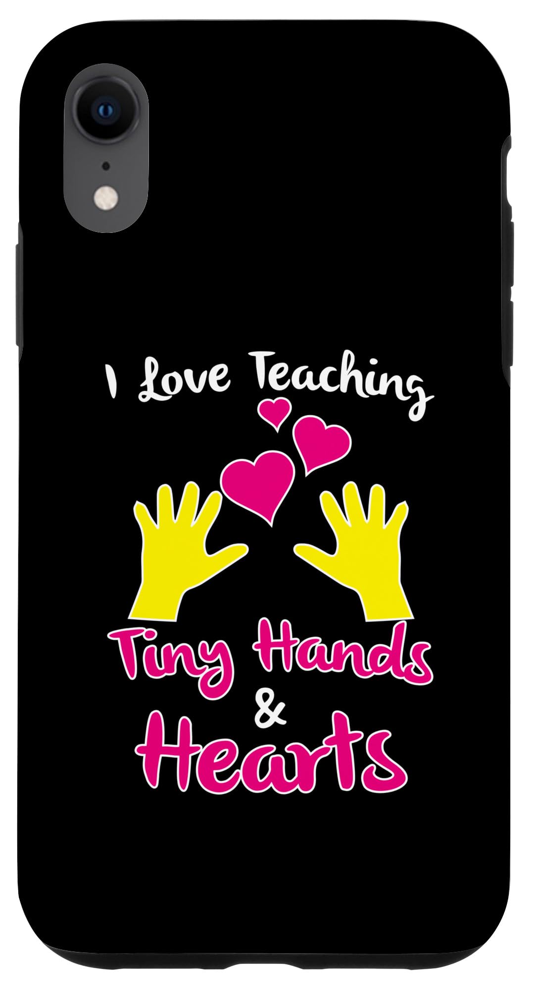 iPhone XR I Love Teaching Tiny Hand Red Heart Valentines Teacher Graph Case