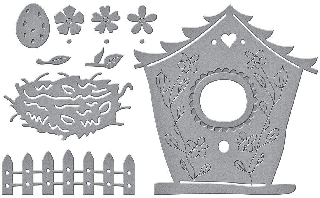 Build a Spring Birdhouse Etched Dies from Birdhouses Through The Seasons by Vicky Papaioannou
