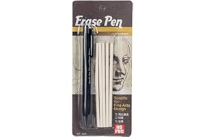 Click Erasers Retractable, Artists Drawing Erasing Accessories, Retractable 3.8mm Eraser Pen with 5 Refills, Portable Pen-Sty