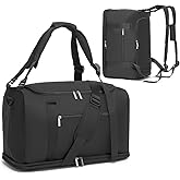 Gym Bags for Men,Foldie Travel Bag Expandable Gym Backpack with Shoe Compartment Sports Duffel Bag Carry On Weekender Bag Overnight Backpack for Travel,Black