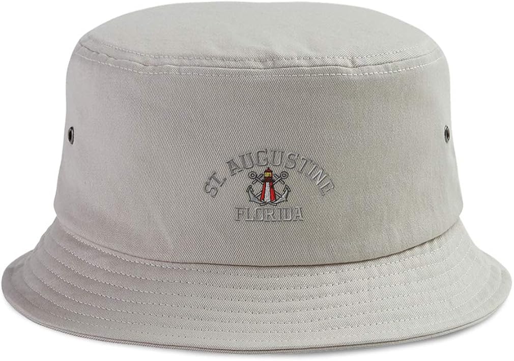 Bucket Apparel Hat Anchor St Augustine Lighthouse Fl Embroidery Cotton