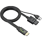 LiNKFOR N64 to HDMI Converter, 16:9/4:3 Conversion Mini Composite CVBS Audio Video Adapter Supports PAL/NTSC for N64/NGC/SNES