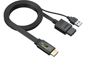 LiNKFOR N64 to HDMI Converter, 16:9/4:3 Conversion Mini Composite CVBS Audio Video Adapter Supports PAL/NTSC for N64/NGC/SNES