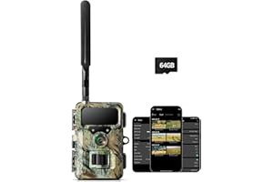 VOOPEAK Cellular Trail Camera, 4G LTE Game Camera with 2-Inch Screen, Lifelong Free Cloud Storage, 32MP 2.7K Night Vision, Built-in SIM Card & 64GB Micro SD Card, Motion-Activated Wildlife Hunting
