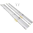 Ruedamann 10FT Portable Wheelchair Ramp, 600 lbs Capacity Per Pair Adjustable Aluminum Ramps for Wheelchair, 3-Section Threshold Ramps for Doorways, Stairs, Steps, Supports Up to 30" Height
