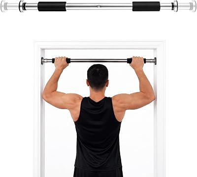 GadgetZone Adjustable Pull Up Bar 62–100cm Doorway 100kg Load Gym Bar