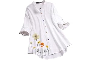 Aniywn Women Round Neck Lace Up Lace Patchwork Flare Pullover Top Casual Plus Size 3/4 Sleeve Floral Printed T-Shirt