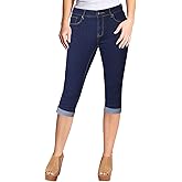 2LUV Women's Stretchy 5 Pocket Skinny Mid Rise Capri Ripped Denim Jeans