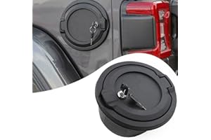 Wocch Locking Gas Cap Cover Fuel Tank Door with Lock for Jeep Wrangler JL & Unlimited Sport Rubicon Sahara 2/4 Door 2018 2019