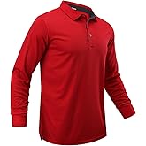 DEHORU Men Polo Shirts Long Sleeve Moisture Wicking Dry Fit Performance Tactical Shirt Collared Casual Golf Tennis Shirt