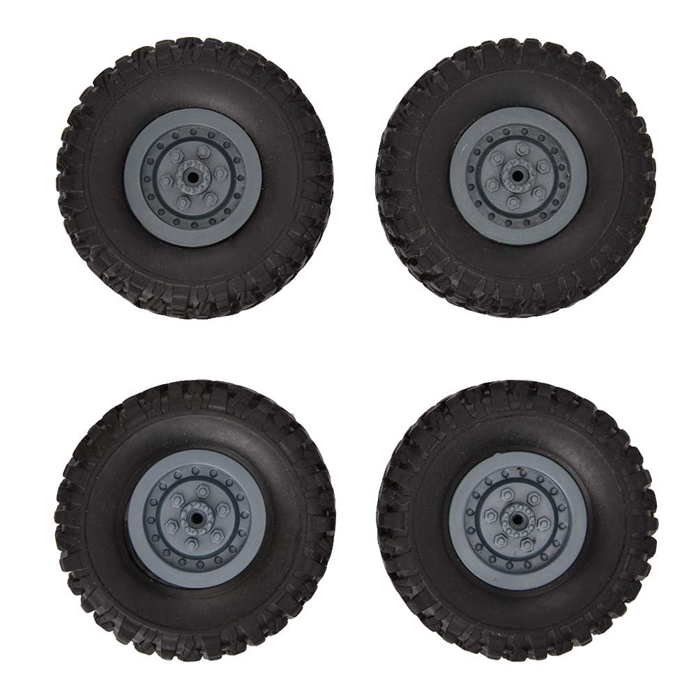 Drfeify 1/16 Model Car Tire, 4Pcs RC Car Tire Rubber Track Wheels Compatible With WPL 1/16 RC Car