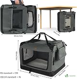 VOUNOT Dog Carrier XL Foldable Pet Travel Transport Bag Grey view 4