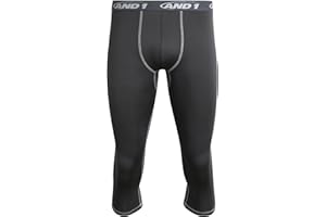 AND1 Mens Compression Pants - Athletic Performance Compression Leggings for Men - Full Length and Capri Base Layer Tights