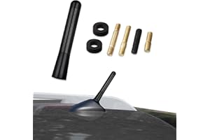 Wedcool Car Radio Antenna, 3.14" Car Audio & Video Antennas, Car Antenna Replacement, Carbon Fiber Car Mini Antenna with Adap